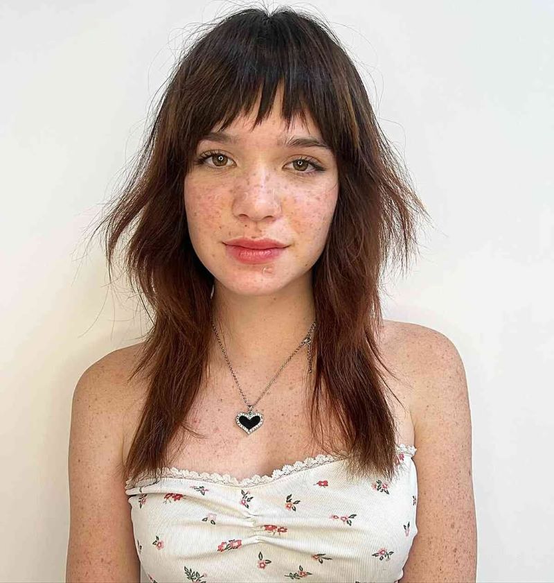 Choppy Bangs for a Textured Finish