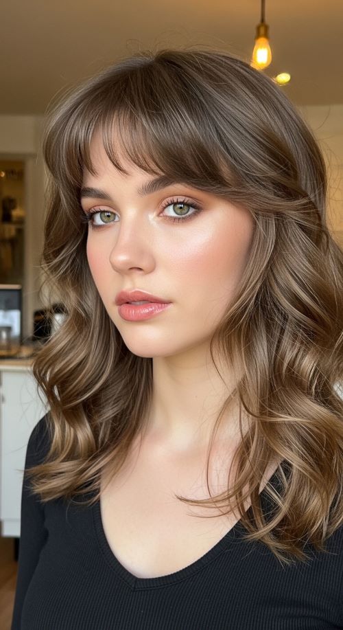 Curly Bangs with Layers