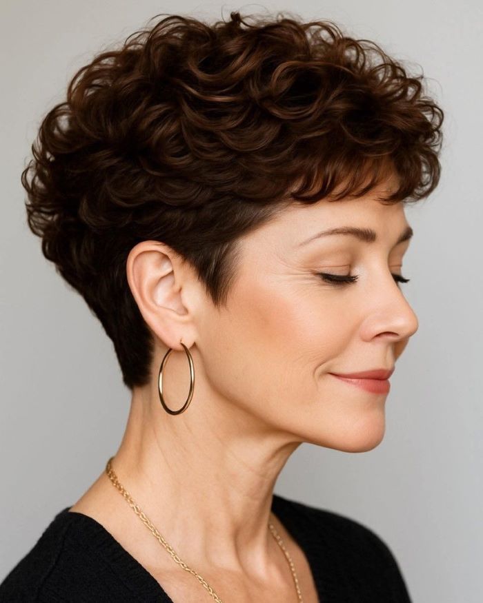 Curly Pixie with Undercut
