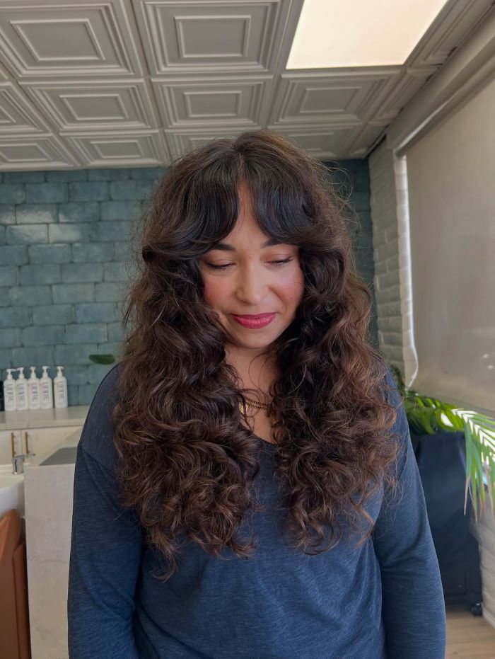 Curtain Bangs with Natural Air-Dried Waves