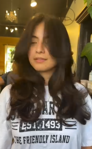 Curtain Bangs with Slight Flip Ends