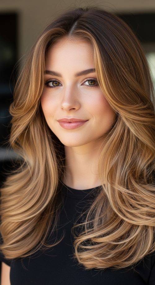 Long Layers with Balayage Effect