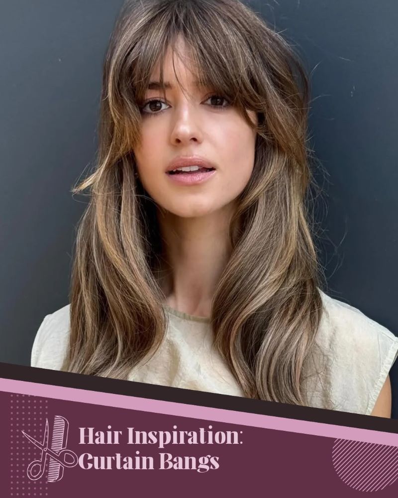 Wispy Curtain Bangs for Thick Texture