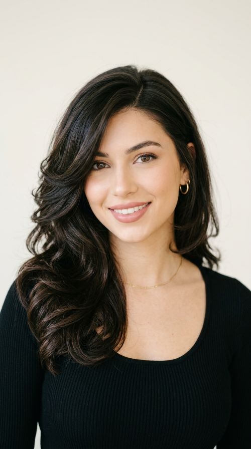 Butterfly Cut with Deep Side Part