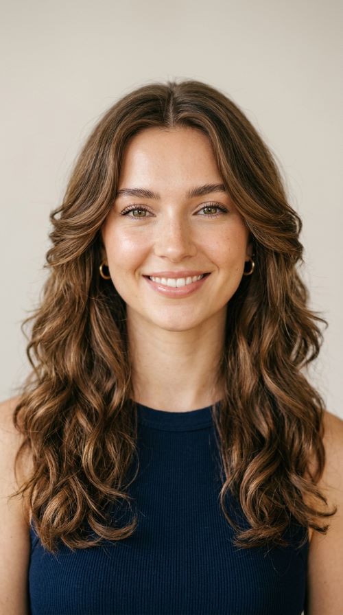 Layered Butterfly Cut for Wavy Hair