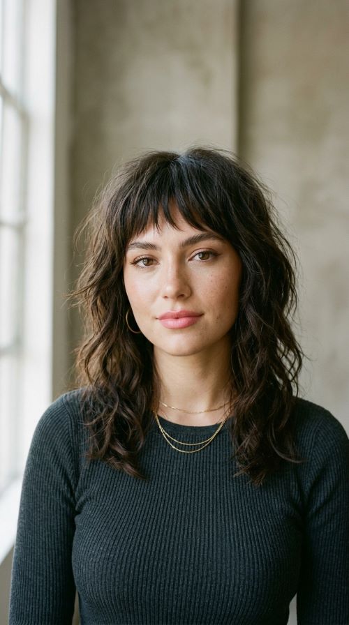 Long Hair with Choppy Bangs