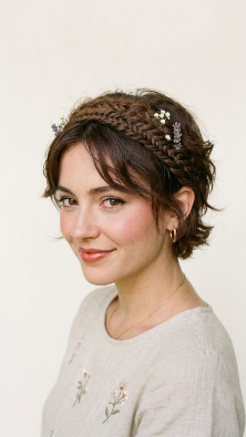 Mini Braided Crown on Short Hair