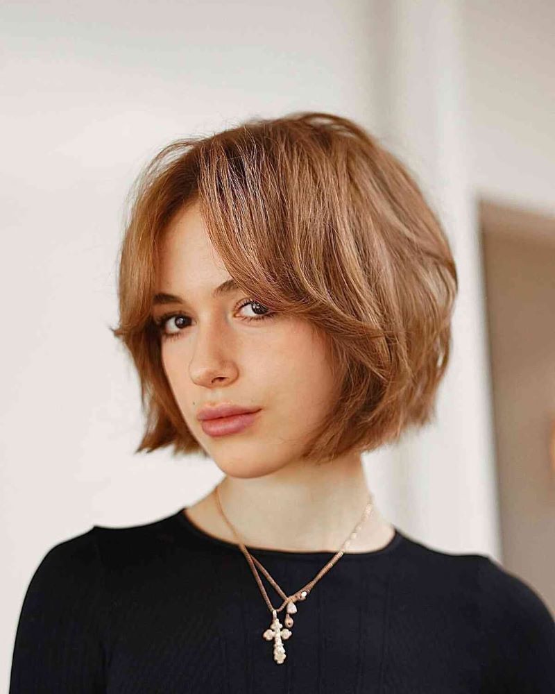 Short Bob with Curtain Bangs