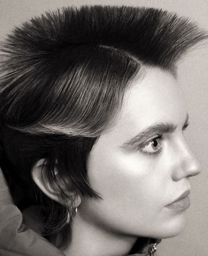 Slicked-Back Short Hair Wet Look