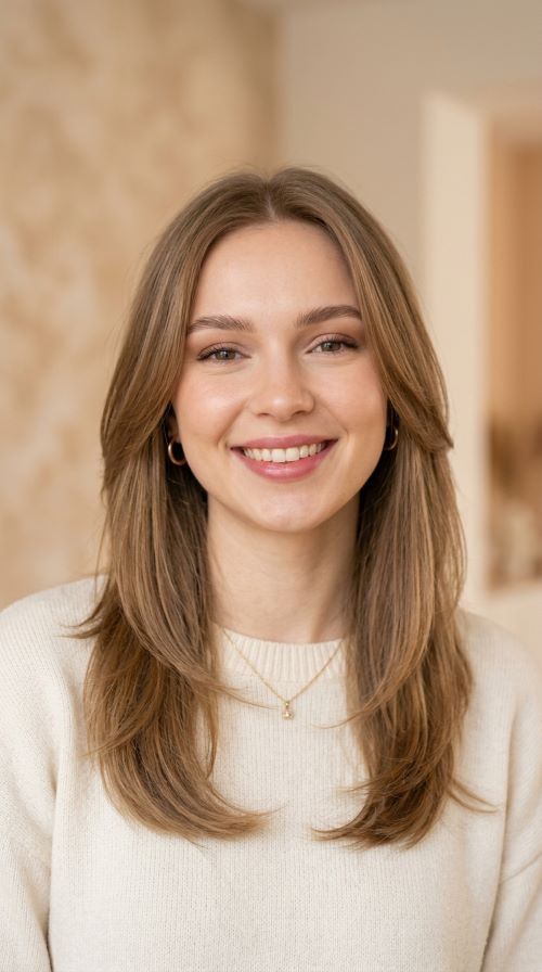 Soft Butterfly Cut for Fine Straight Hair