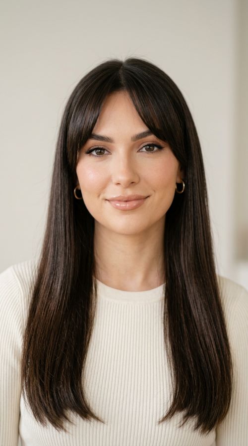 Soft Layered Hair with Wispy Bangs