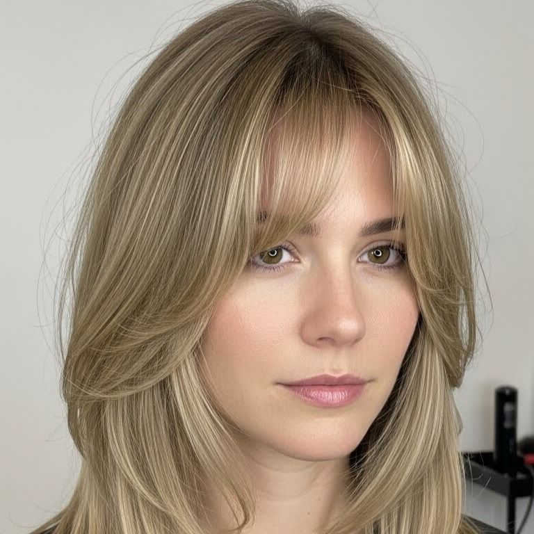 Wispy Bangs with Medium Hair